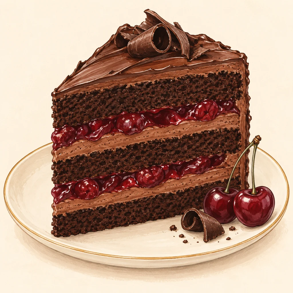 Illustration of Chocolate & cherry